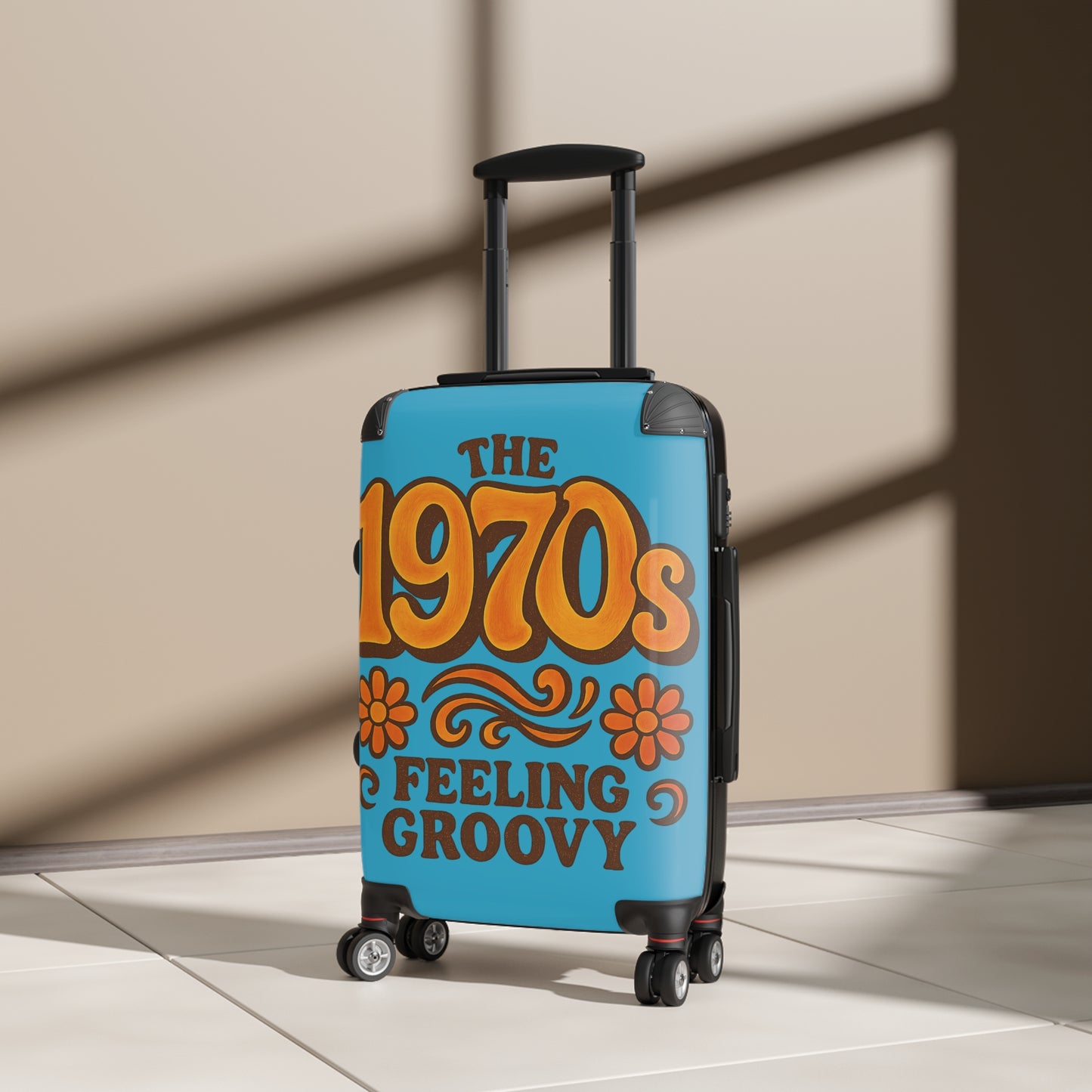 Retro Groovy Suitcase - 1970s Travel Luggage