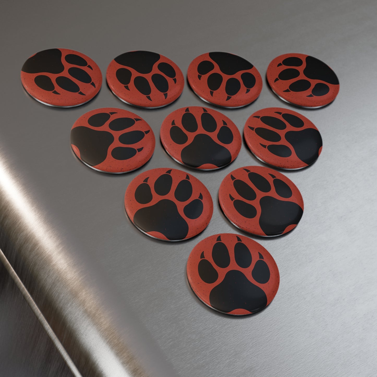 Wolf Paw Button Magnet, Round (1 & 10 pcs)