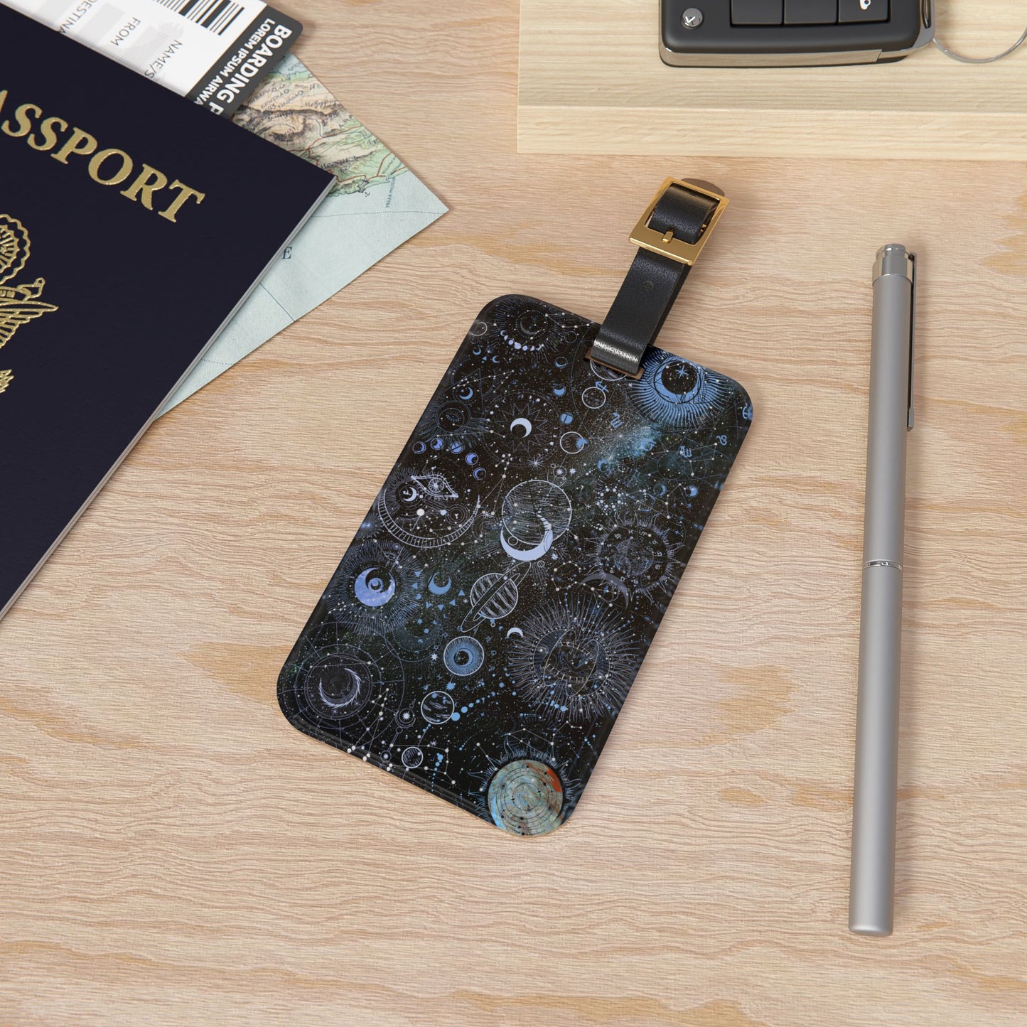Celestial Luggage Tag - Cosmic Travel Identifier, Unique Gift for Travelers, Space-Themed Accessories