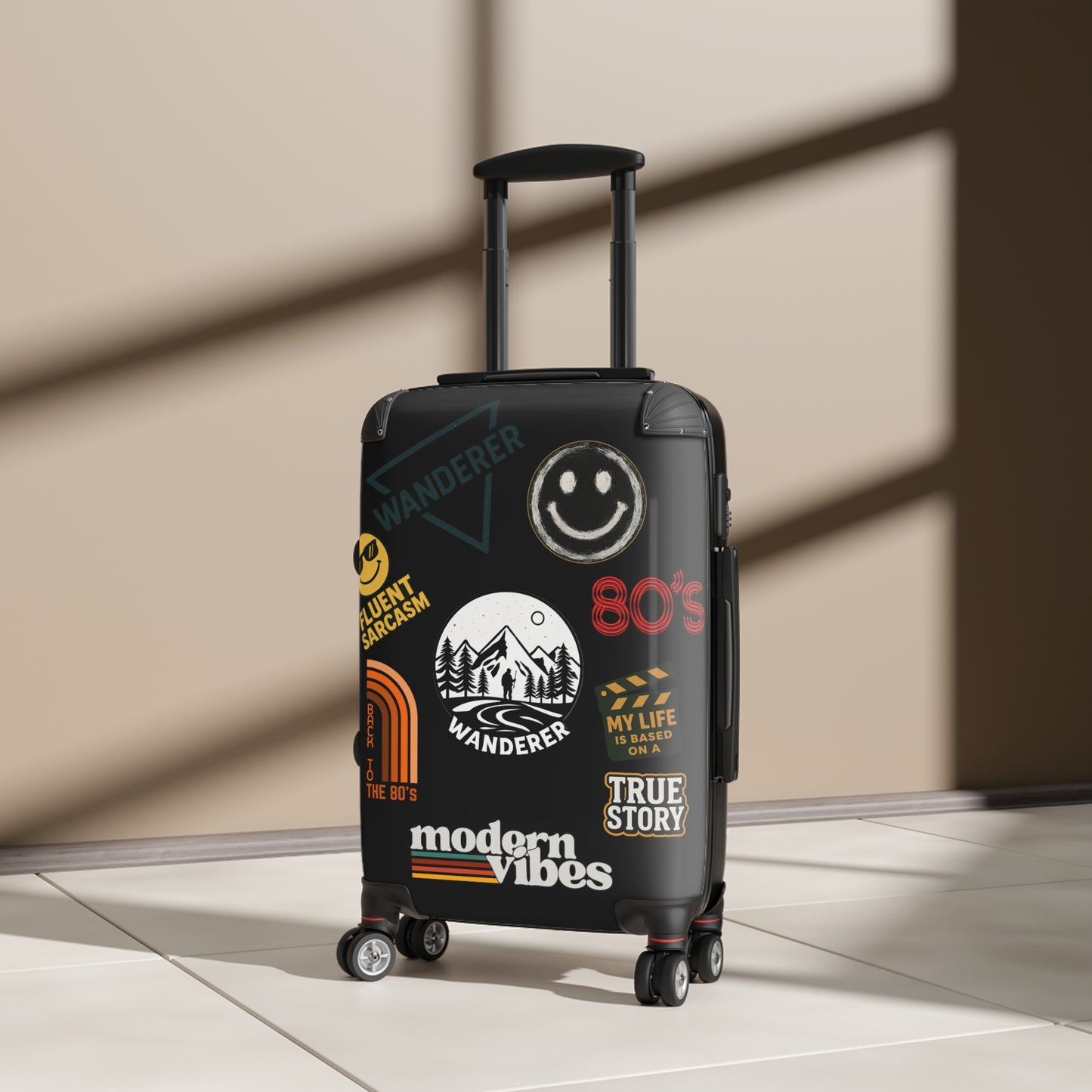 Wanderlust Suitcase with Vintage Travel Stickers