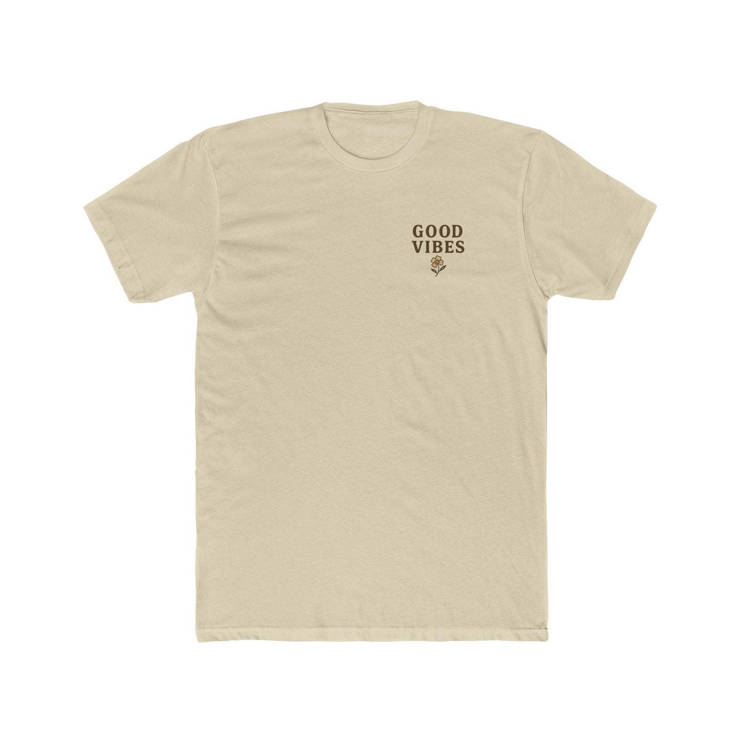 Good Vibes Unisex Cotton Crew Tee | Casual Wear, Nature Lovers, Retro Design
