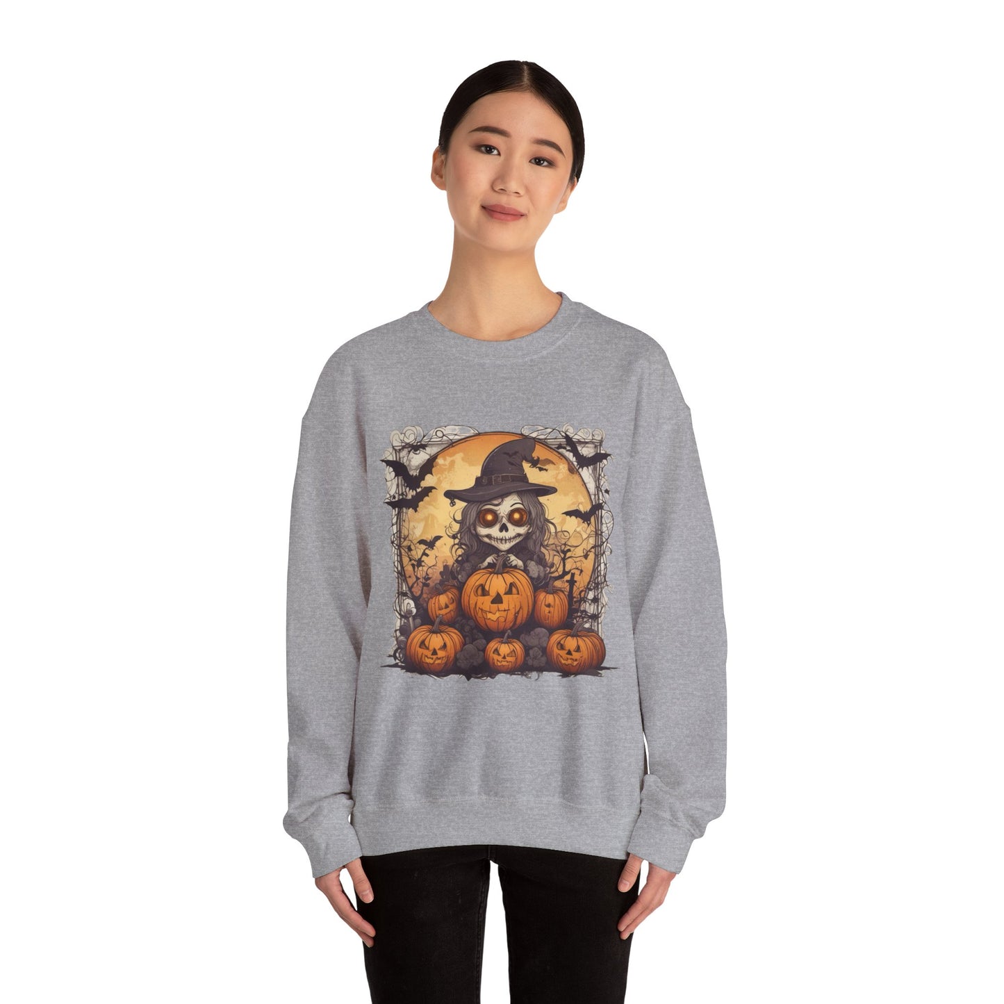 Spooky Witch Unisex Heavy Blend™ Crewneck Sweatshirt