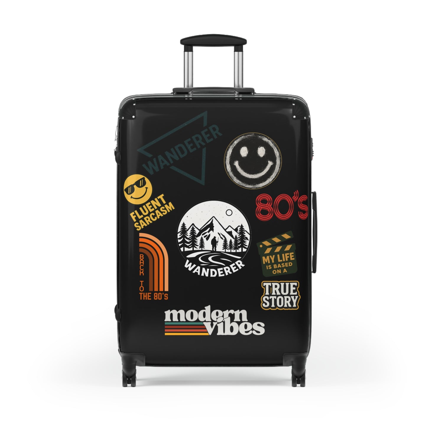 Wanderlust Suitcase with Vintage Travel Stickers