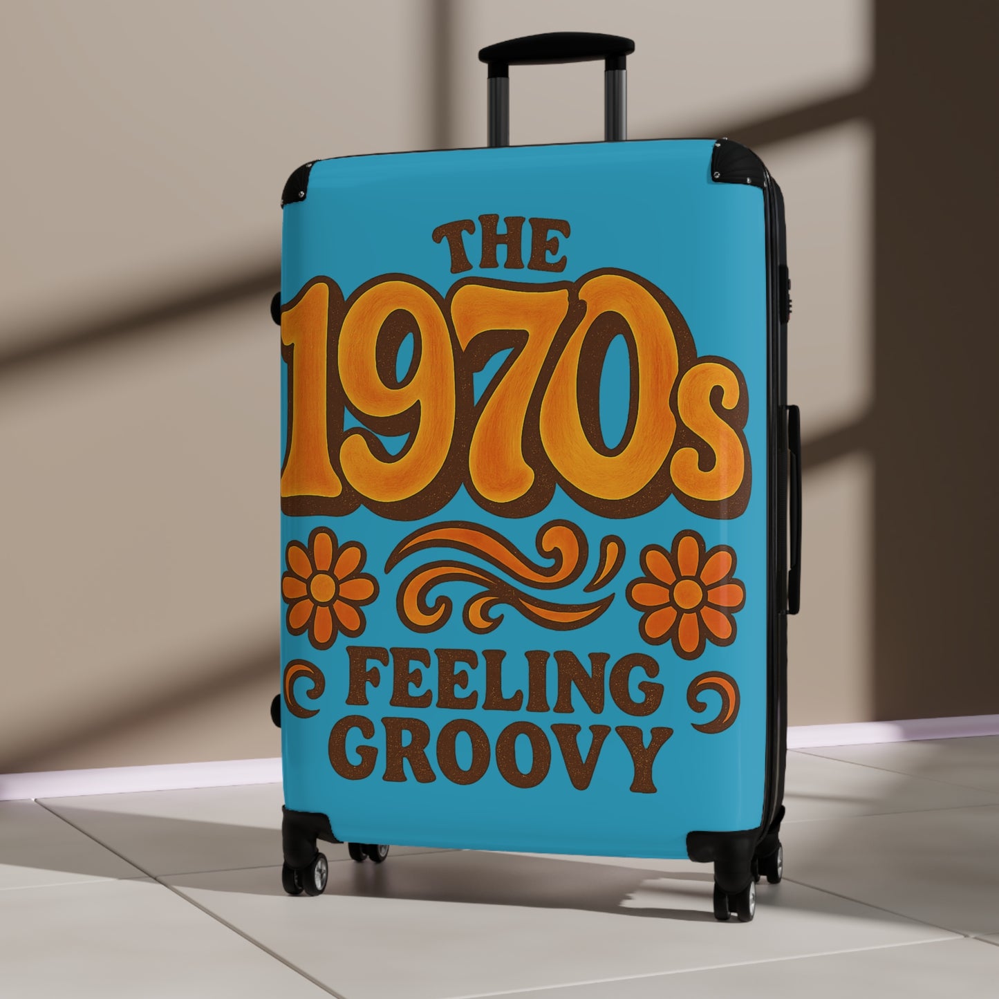 Retro Groovy Suitcase - 1970s Travel Luggage