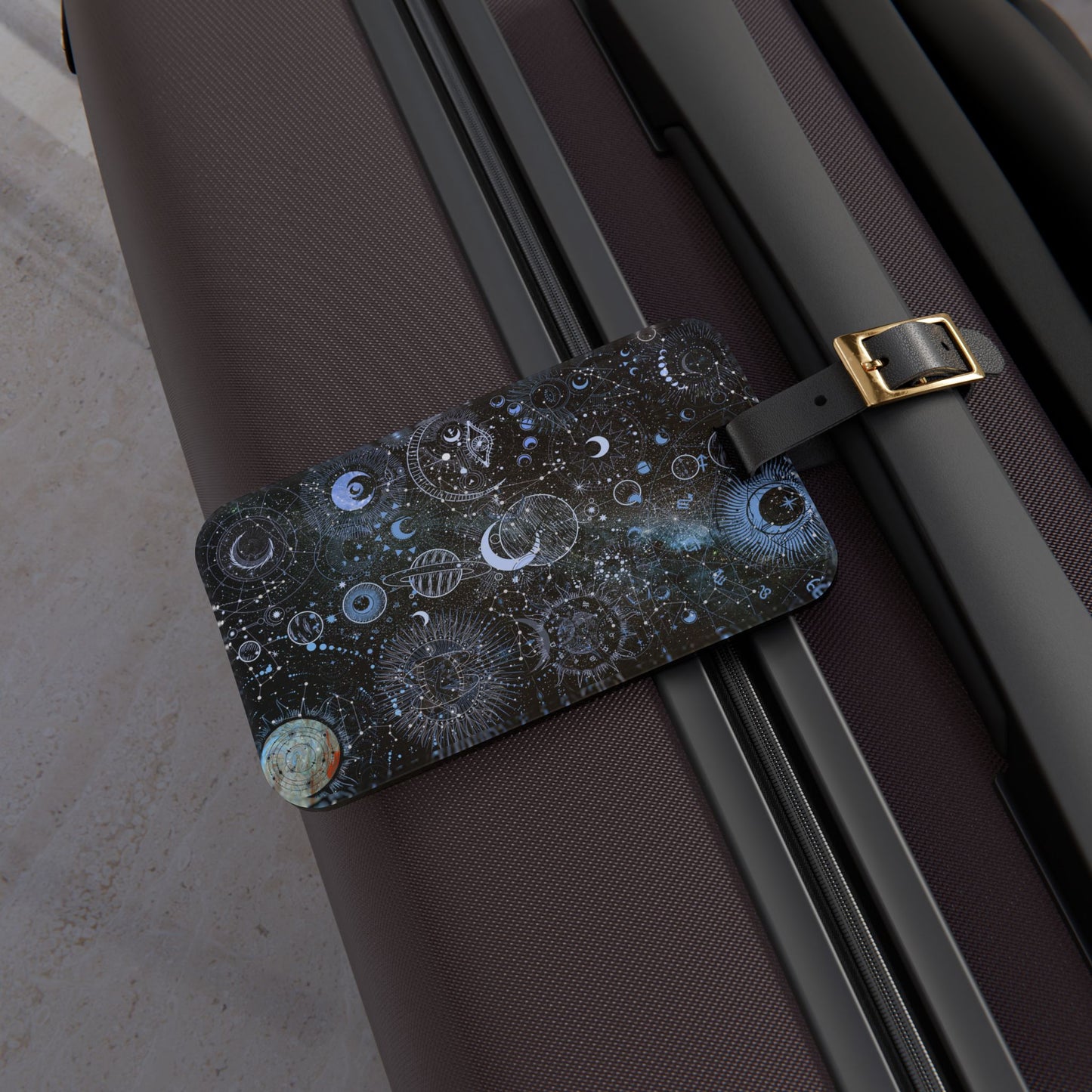 Celestial Luggage Tag - Cosmic Travel Identifier, Unique Gift for Travelers, Space-Themed Accessories