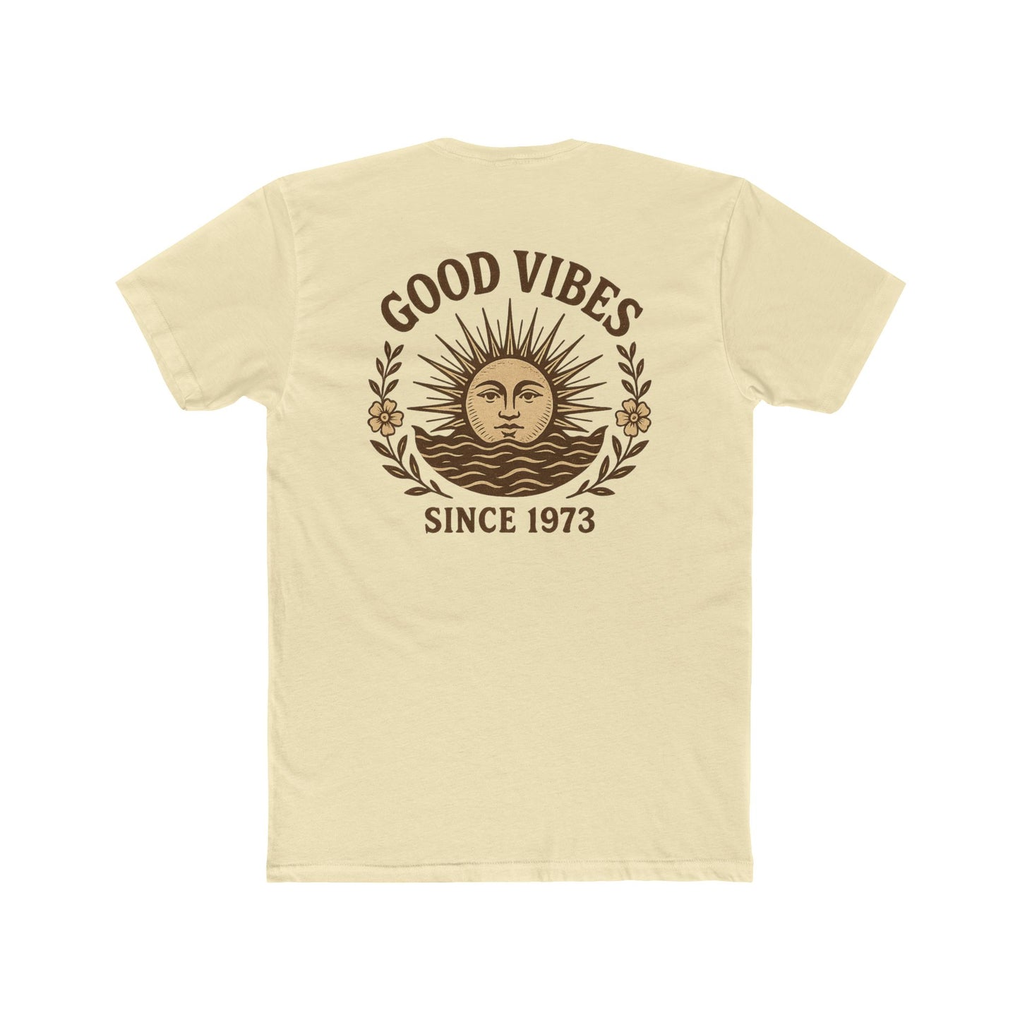 Good Vibes Unisex Cotton Crew Tee | Casual Wear, Nature Lovers, Retro Design