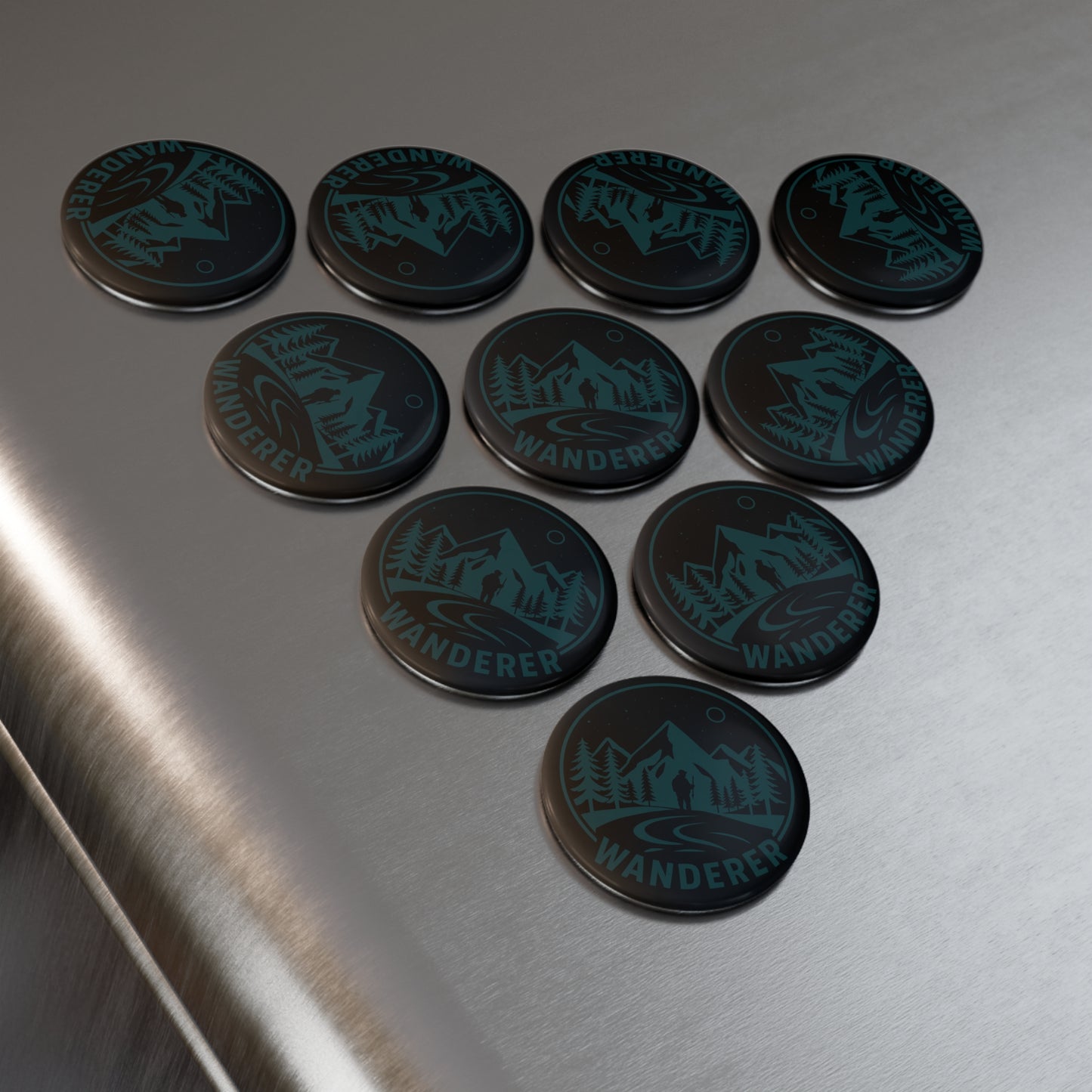 Adventure-Inspired Wanderer Button Magnet Set - Unique Decor for Nature Lovers, Camping Accessories