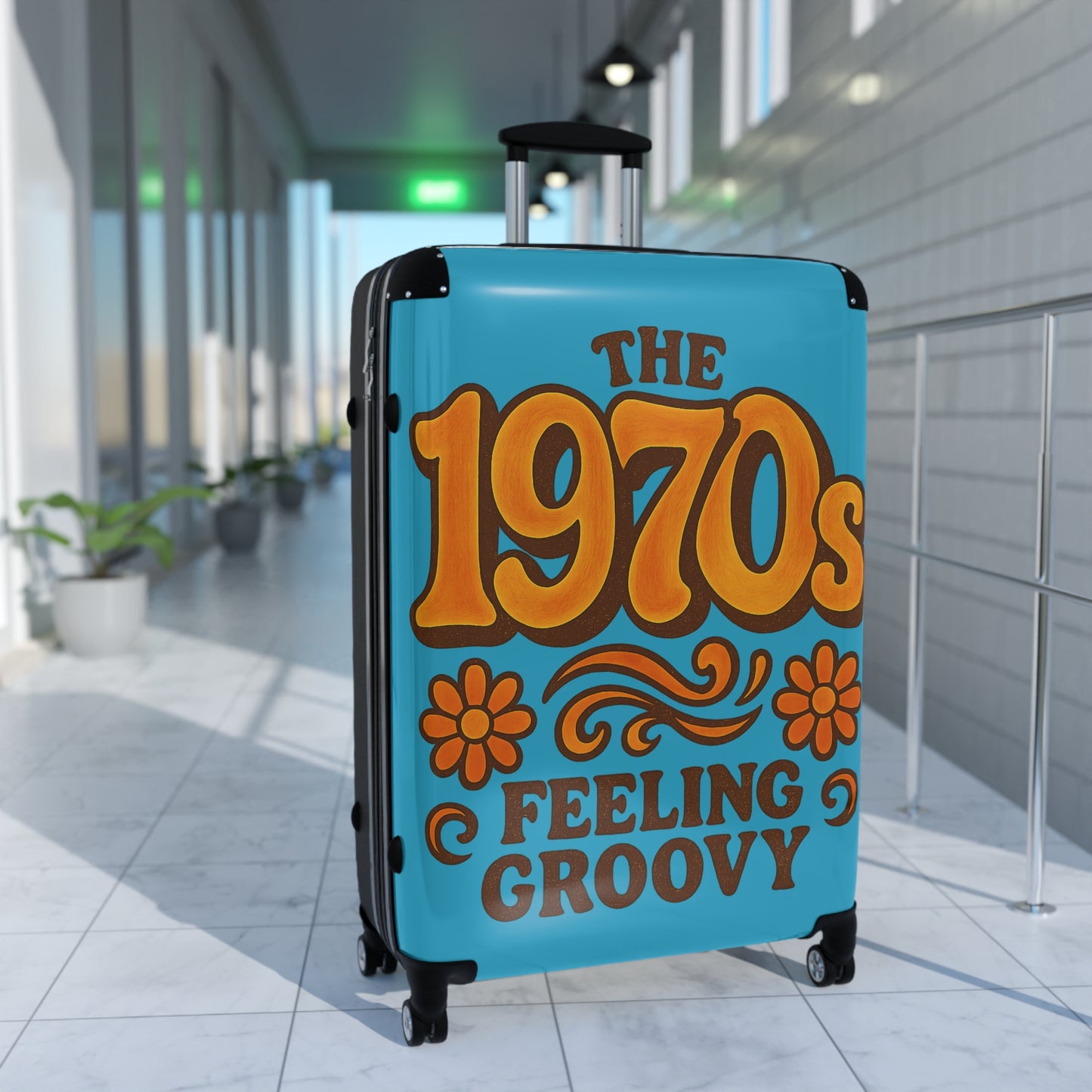 Retro Groovy Suitcase - 1970s Travel Luggage