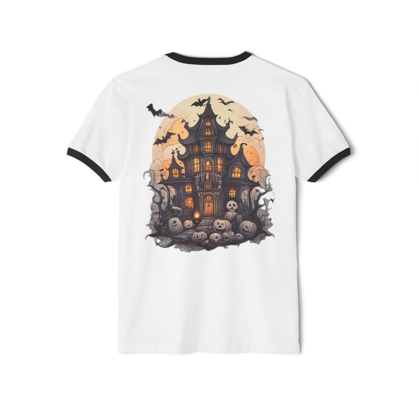Halloween Ringer T-Shirt, Spooky Cotton Unisex Tee