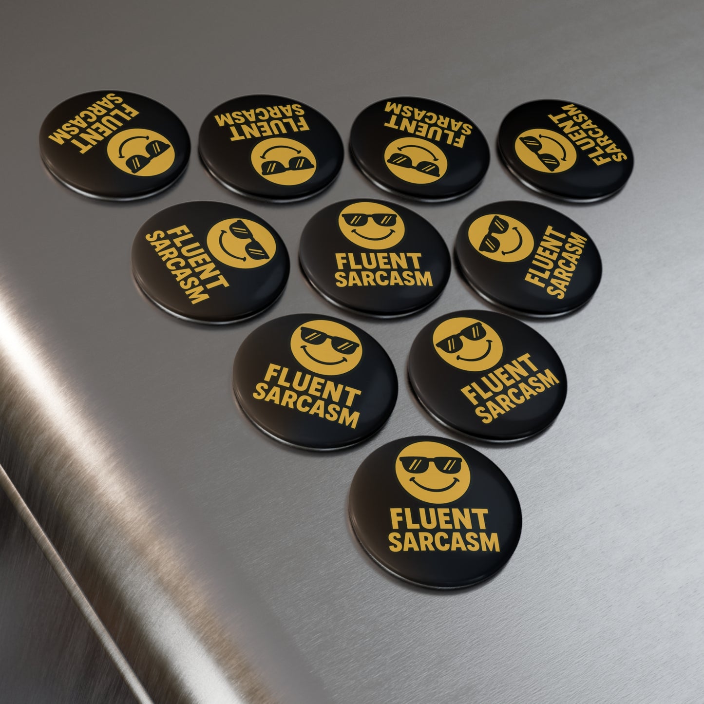 Fluent Sarcasm Button Magnet, Funny Gift, Humorous Décor, Office Prank, Gift for Sarcastic Friends