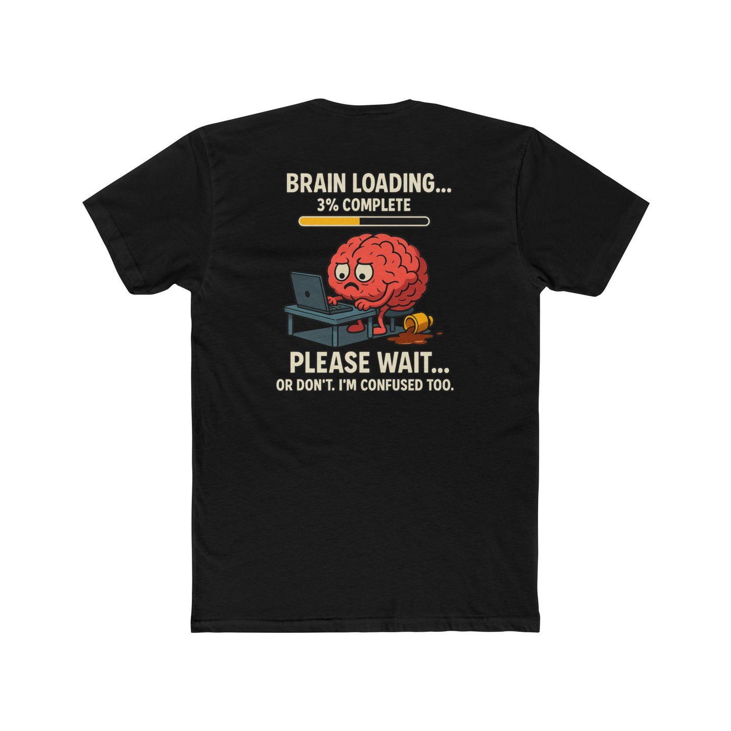 Funny Brain Loading Graphic Tee, Humorous Unisex Tee