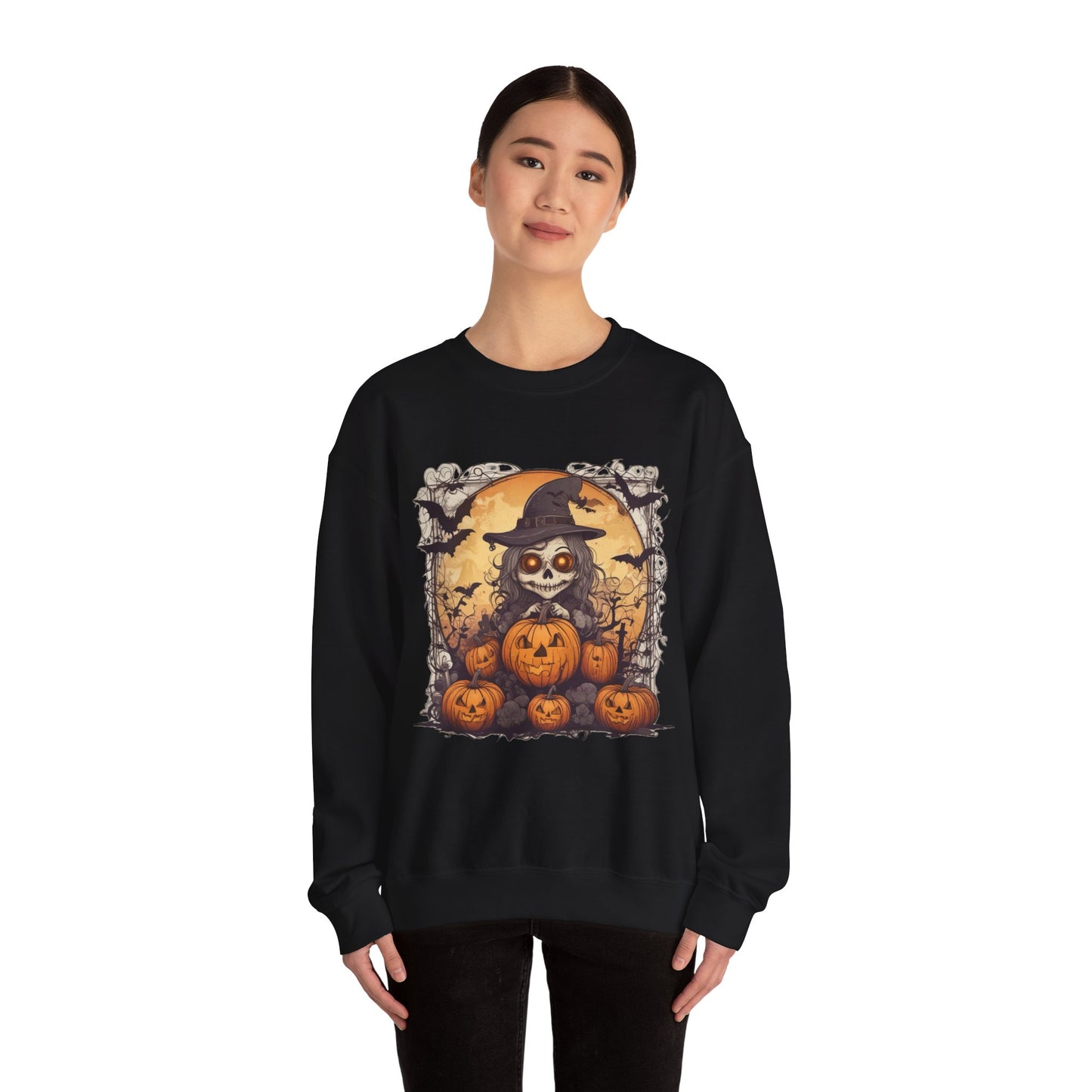 Spooky Witch Unisex Heavy Blend™ Crewneck Sweatshirt