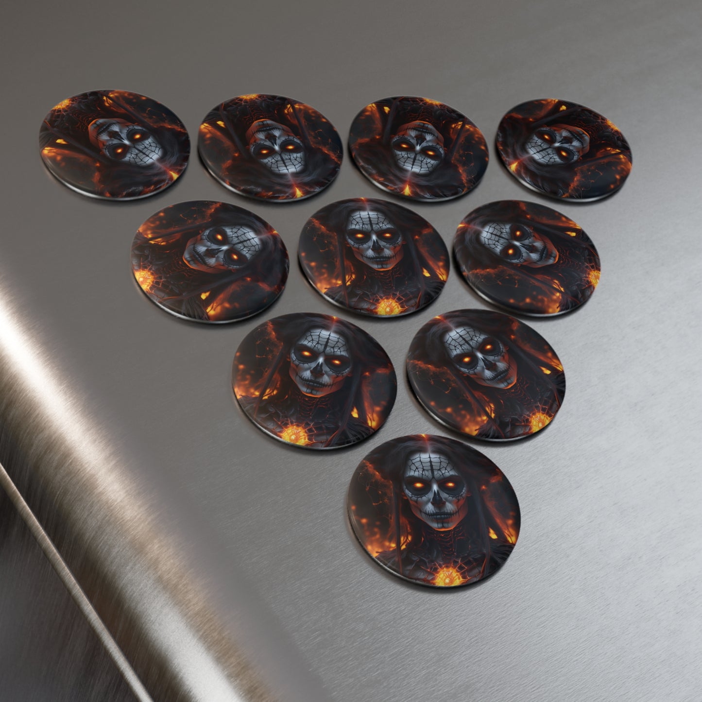 Gothic Skull Button Magnet, Round Magnet, Unique Gift for Halloween Magnet