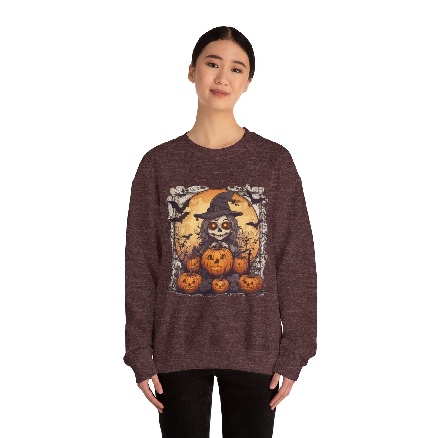Spooky Witch Unisex Heavy Blend™ Crewneck Sweatshirt