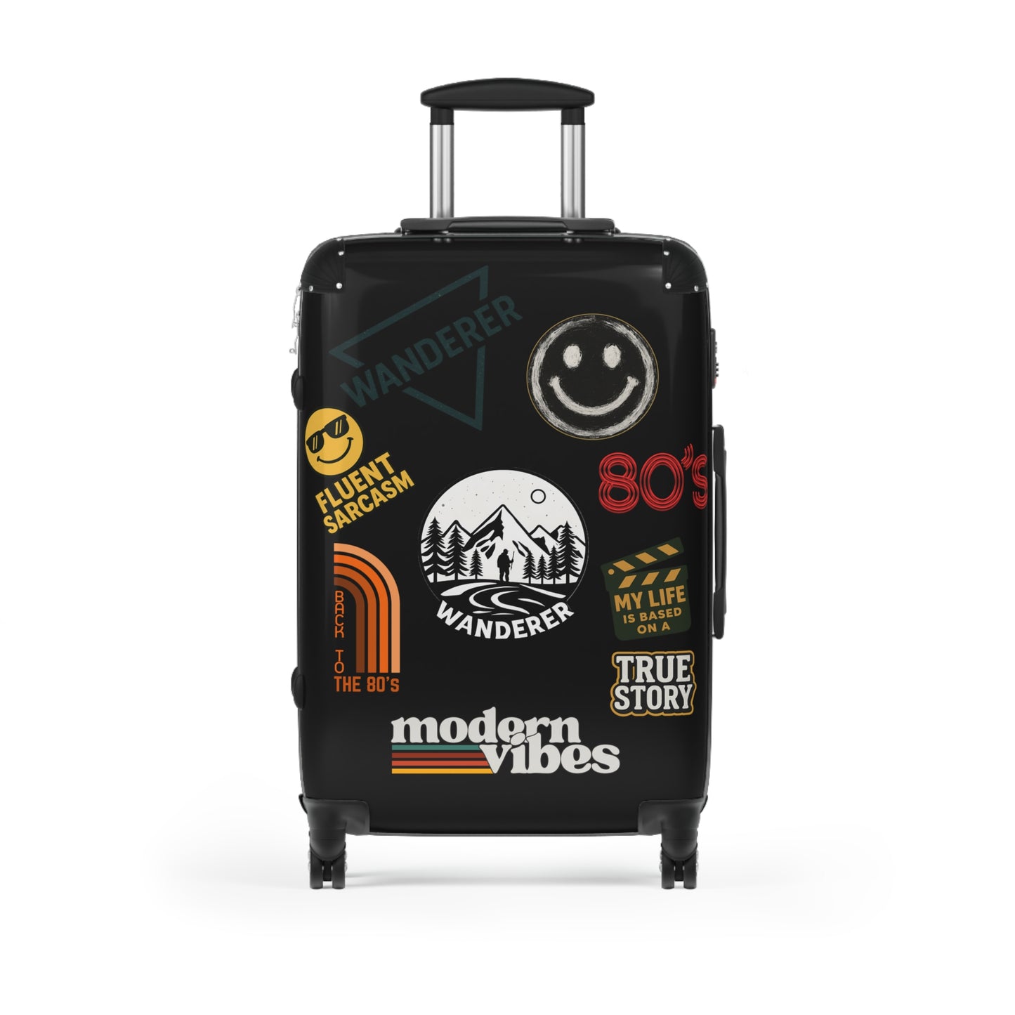 Wanderlust Suitcase with Vintage Travel Stickers