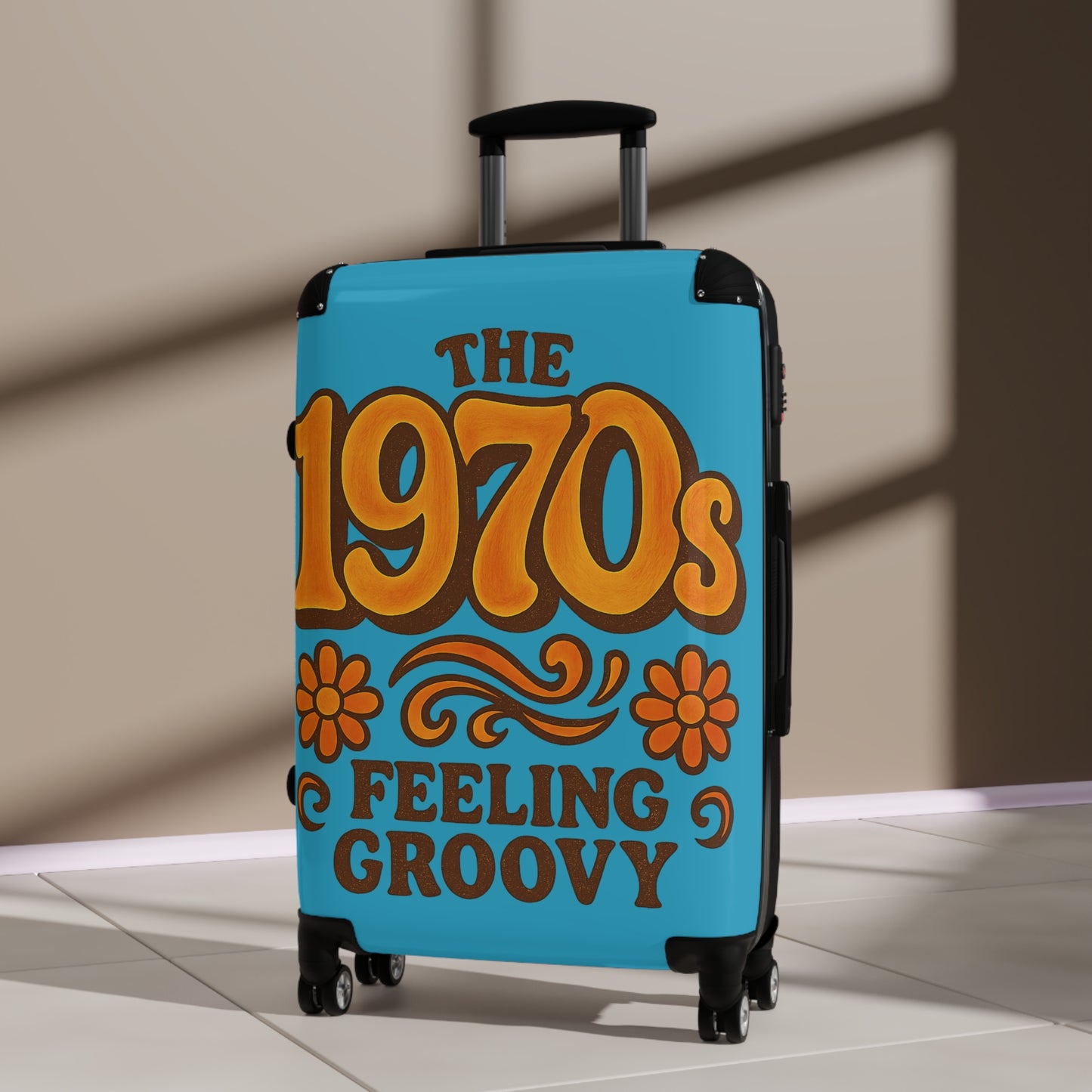 Retro Groovy Suitcase - 1970s Travel Luggage
