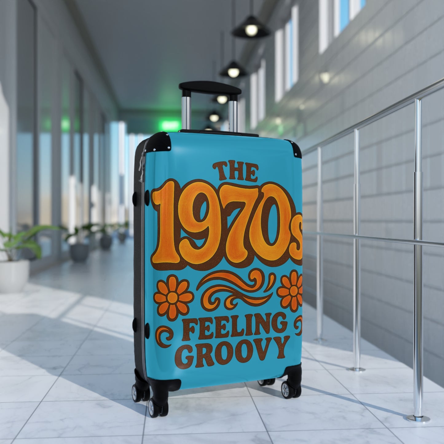 Retro Groovy Suitcase - 1970s Travel Luggage