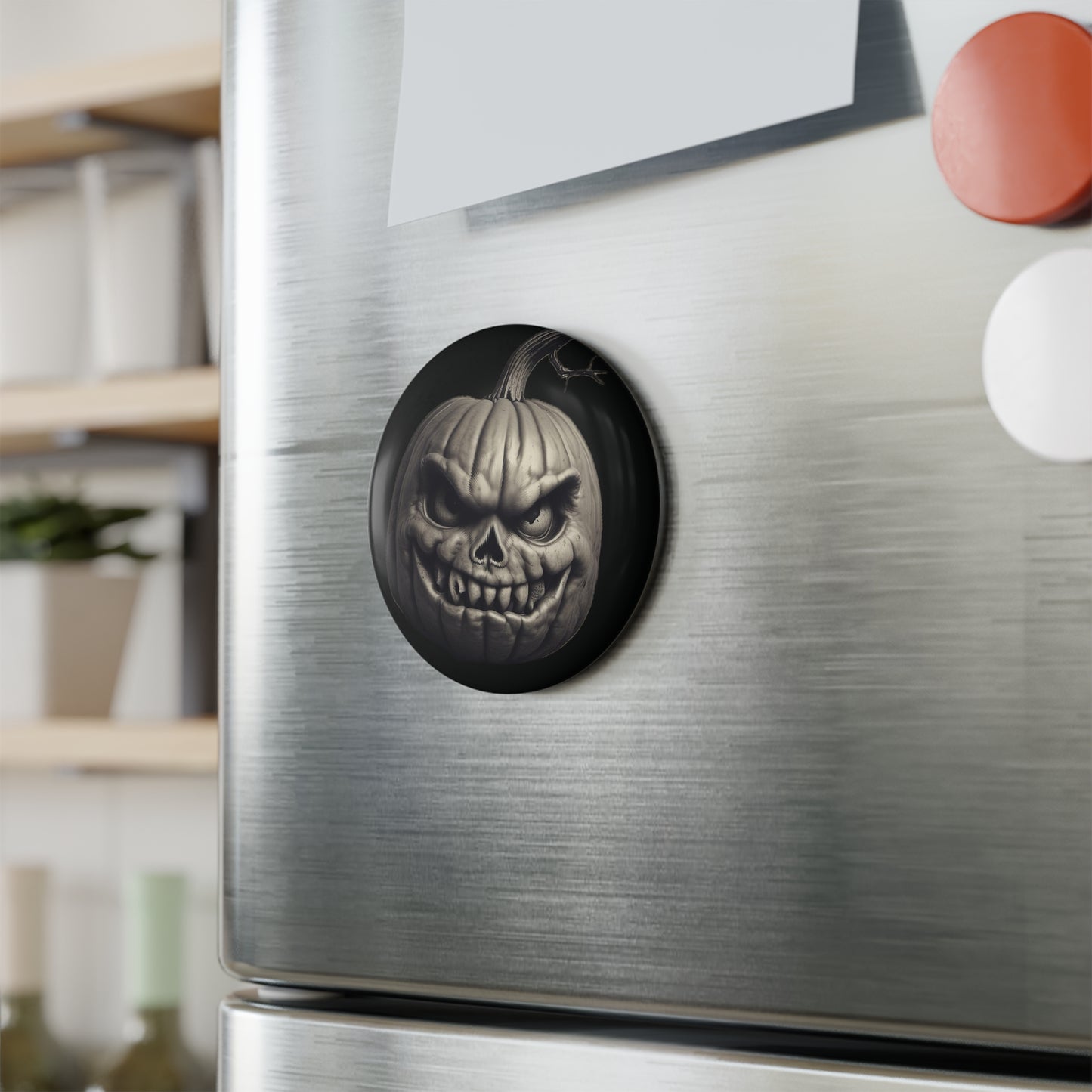 Halloween Skull Pumpkin Magnet, Fun Fridge Decor, Spooky Gift, Trick or Treat