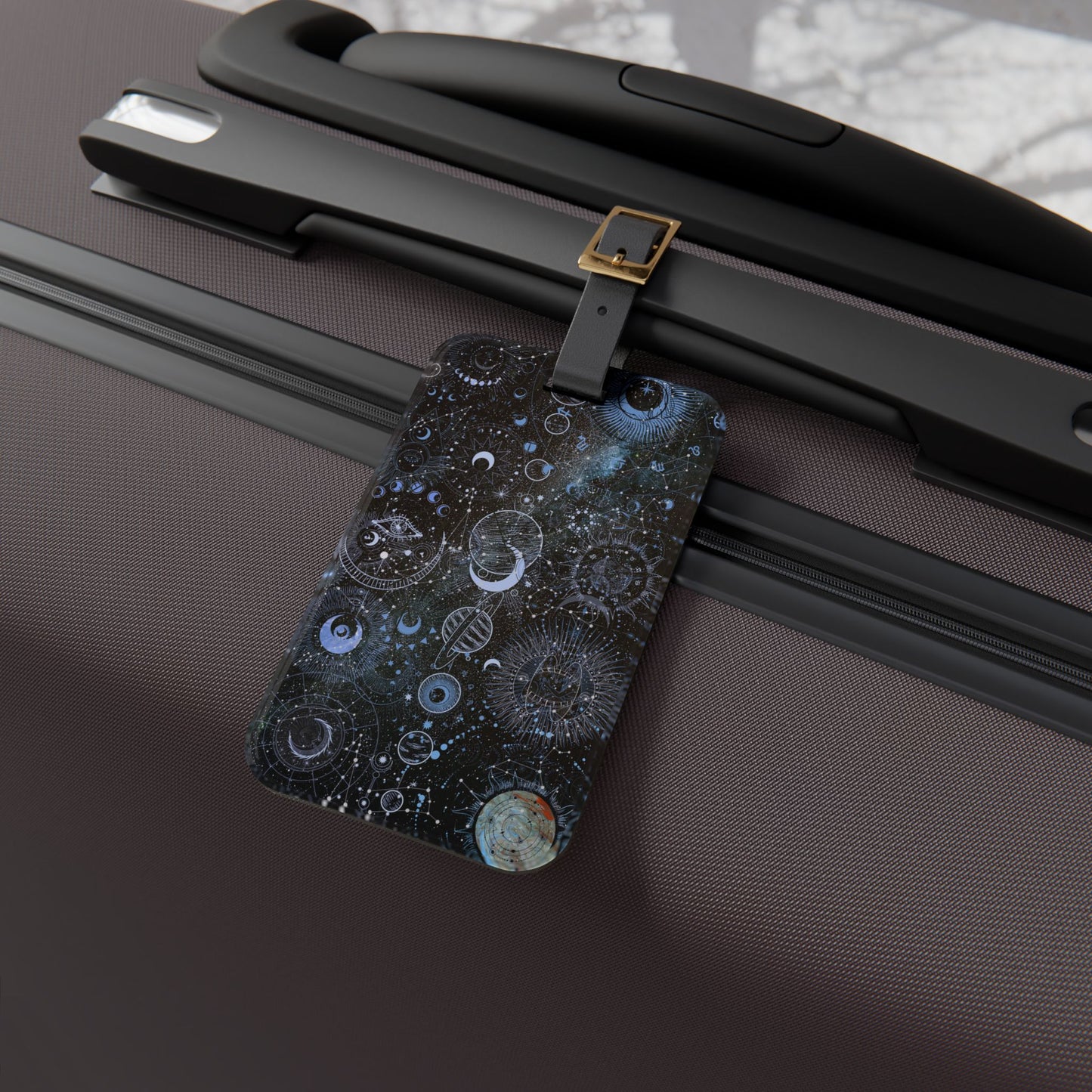 Celestial Luggage Tag - Cosmic Travel Identifier, Unique Gift for Travelers, Space-Themed Accessories