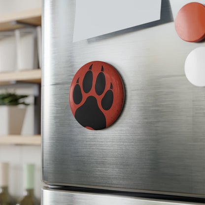 Wolf Paw Button Magnet, Round (1 & 10 pcs)