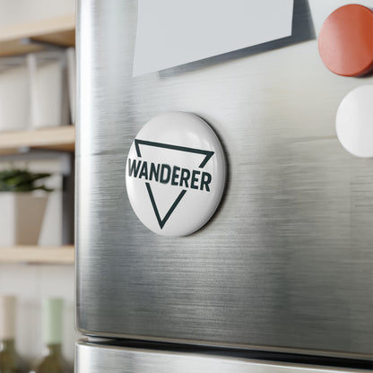 Wanderer Button Magnet, Travel Decor, Adventure Gift