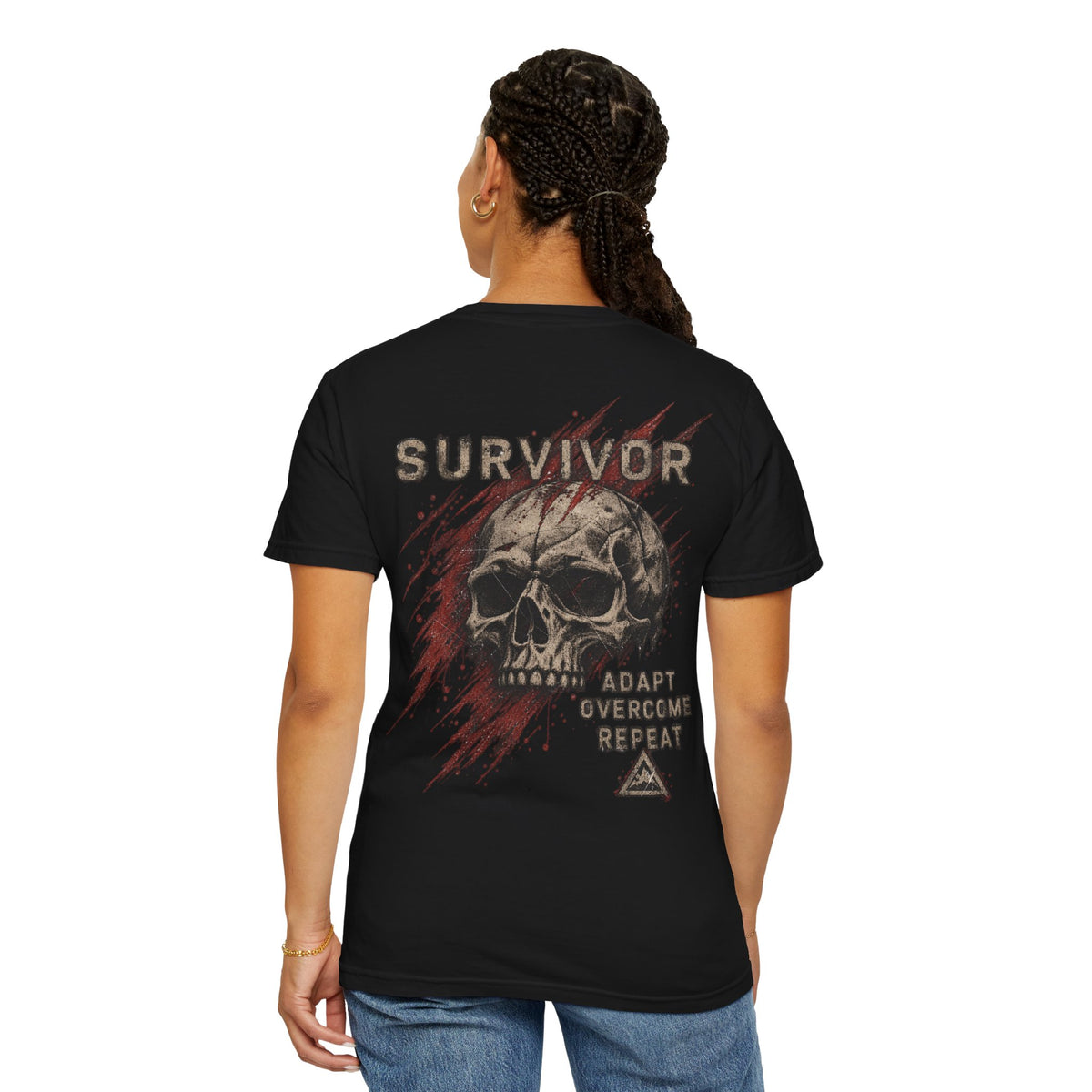 AFTERMATH Survivor Skull Tee — Adapt. Overcome. Repeat