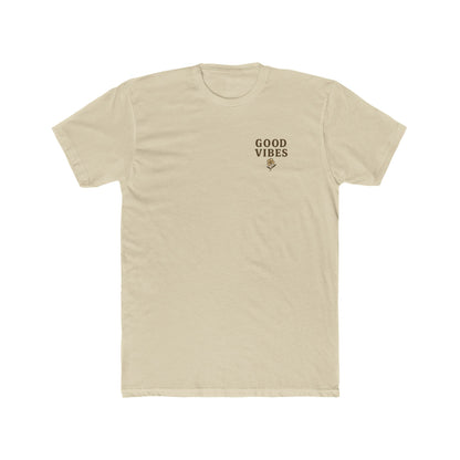 Good Vibes Unisex Cotton Crew Tee | Casual Wear, Nature Lovers, Retro Design