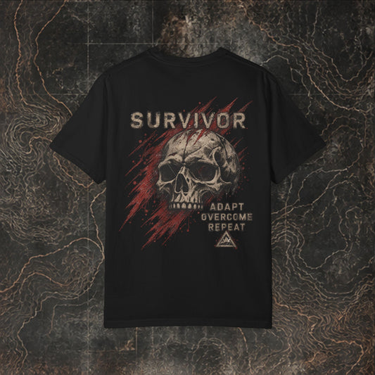 AFTERMATH Survivor Skull Tee — Adapt. Overcome. Repeat