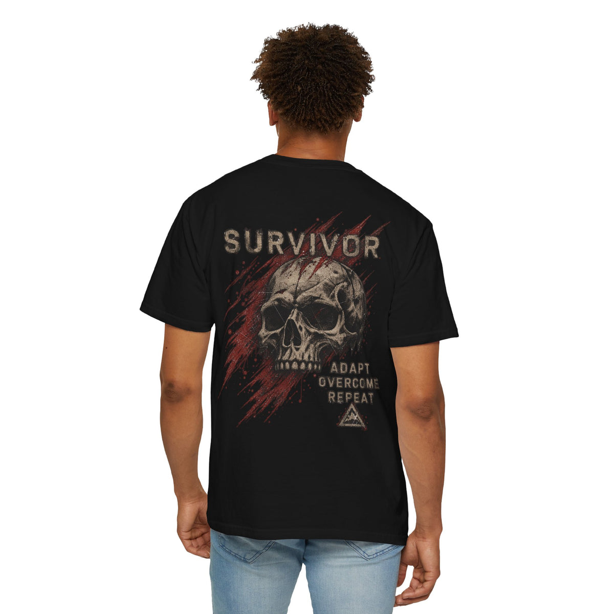 AFTERMATH Survivor Skull Tee — Adapt. Overcome. Repeat