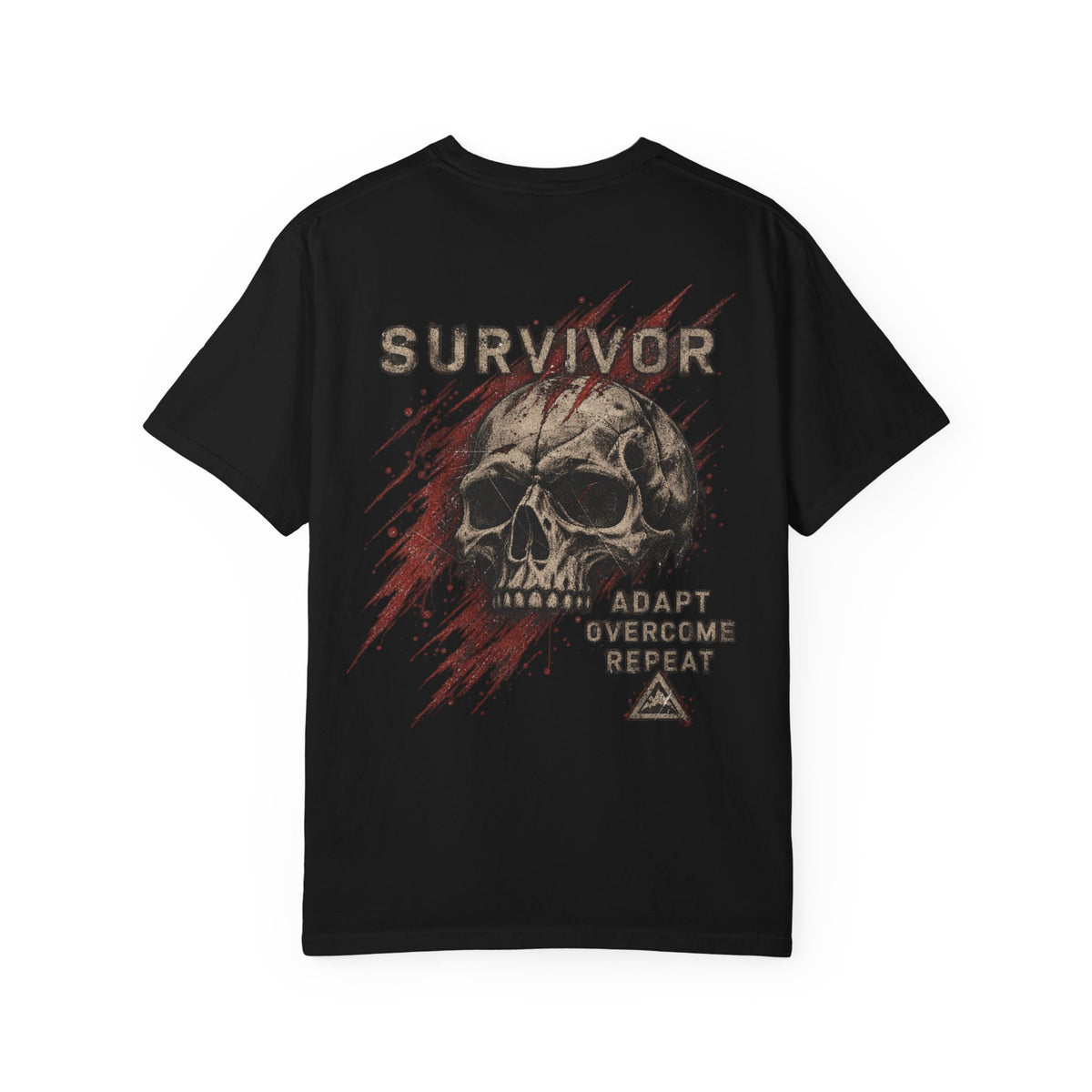 AFTERMATH Survivor Skull Tee — Adapt. Overcome. Repeat