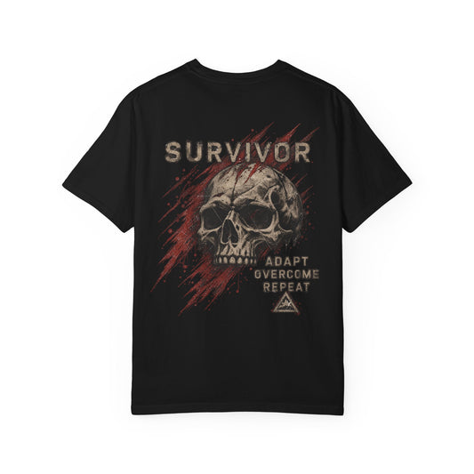 AFTERMATH Survivor Skull Tee — Adapt. Overcome. Repeat