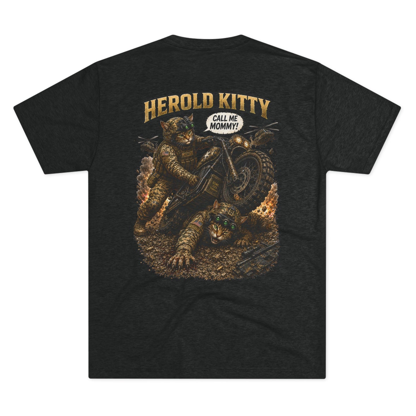 Herold Kitty Call Me Mommy! - Tri-Blend Crew Tee