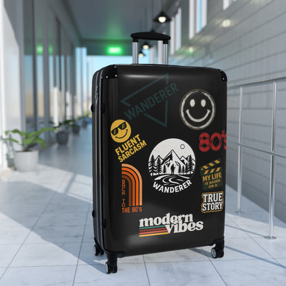 Wanderlust Suitcase with Vintage Travel Stickers