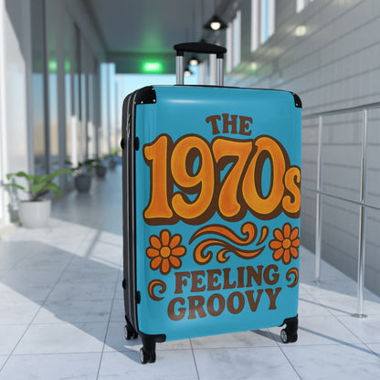 Retro Groovy Suitcase - 1970s Travel Luggage