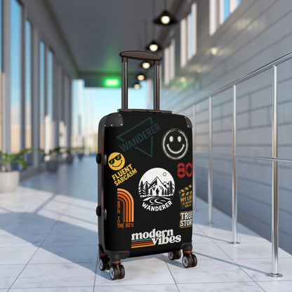 Wanderlust Suitcase with Vintage Travel Stickers