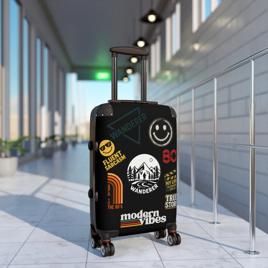 Wanderlust Suitcase with Vintage Travel Stickers