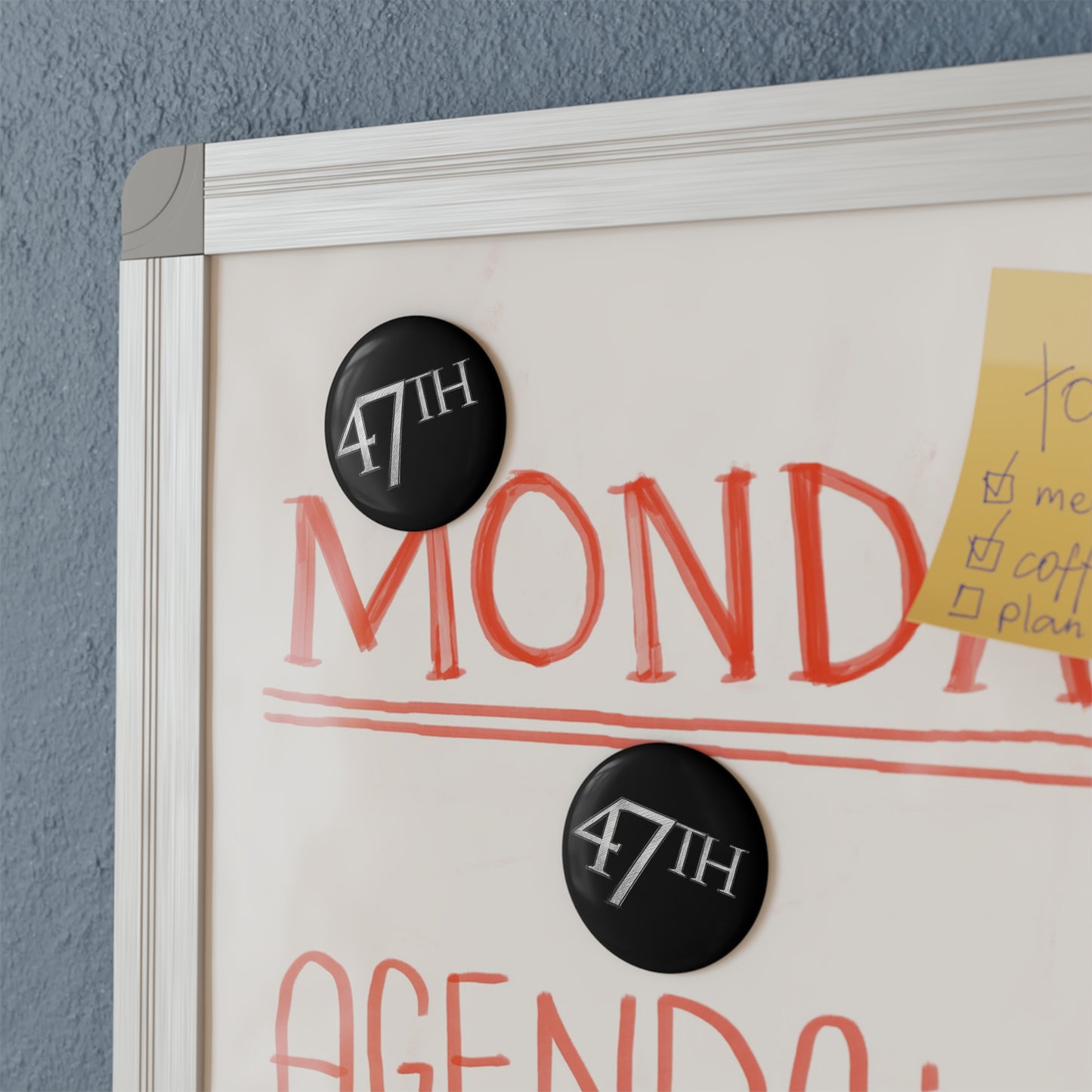 47th Sketch Button Magnet