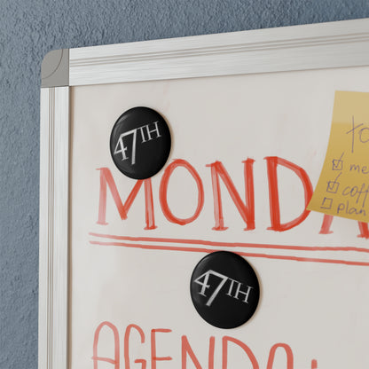 47th Sketch Button Magnet