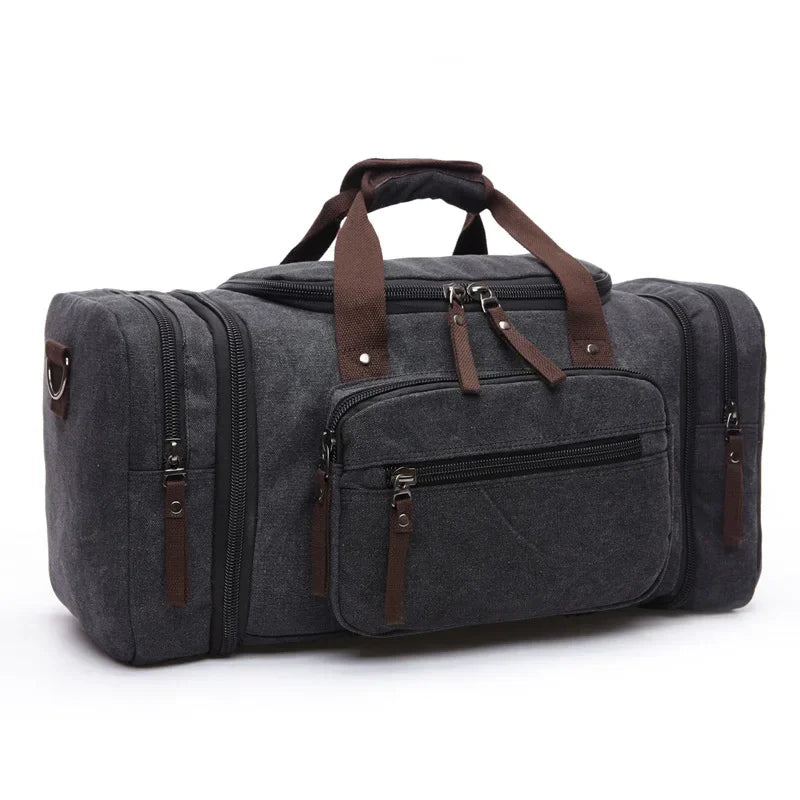 Large Capacity Canvas Travel Bag - Durable Weekend Carry-On Luggage Handbag