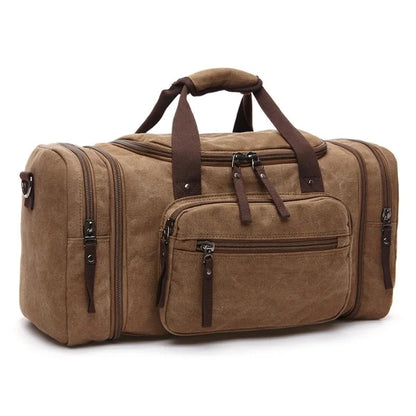 Large Capacity Canvas Travel Bag - Durable Weekend Carry-On Luggage Handbag