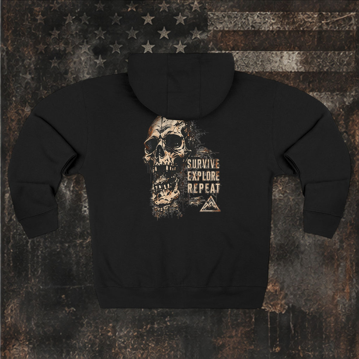 Skull 'Survive Explore Repeat' Zip Hoodie