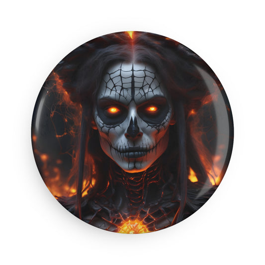 Gothic Skull Button Magnet, Round Magnet, Unique Gift for Halloween Magnet