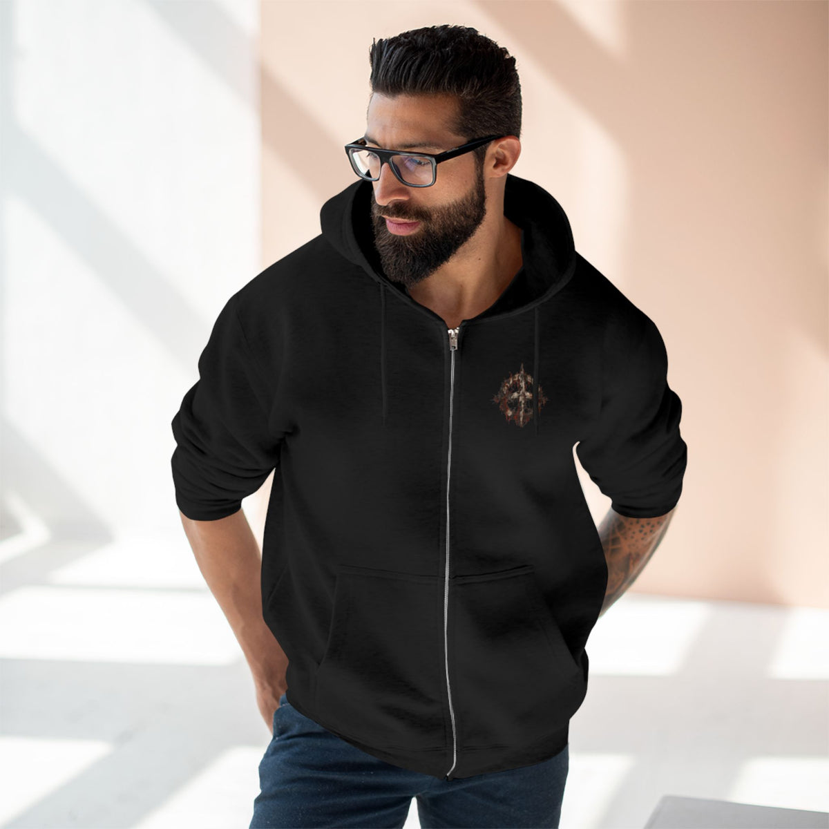 Skull 'Survive Explore Repeat' Zip Hoodie