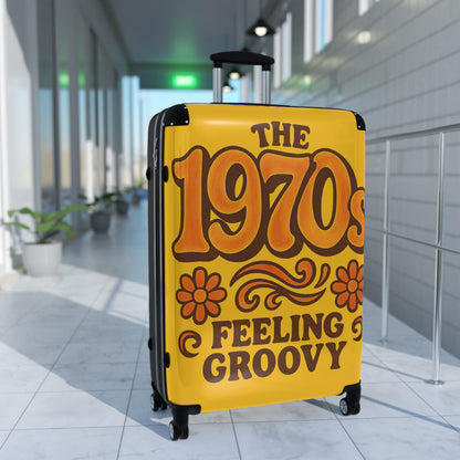 Retro 1970s Suitcase - Groovy Travel Luggage